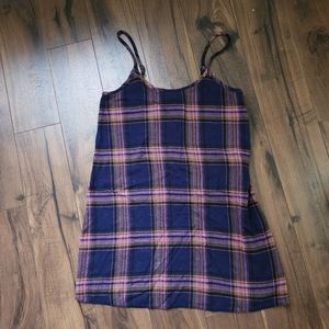 Plaid Flannel Mini Slip Dress